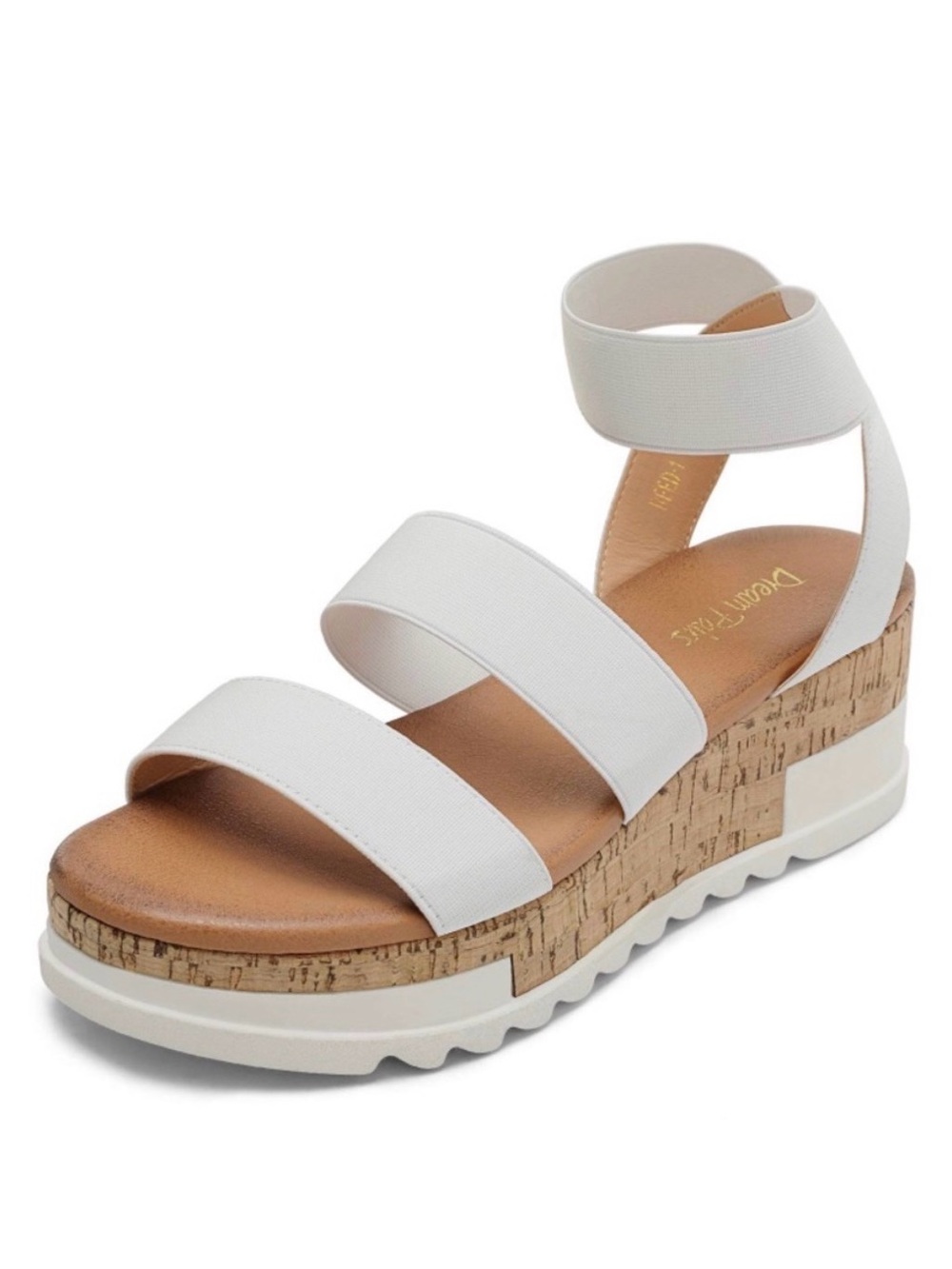 Dream Paris Reed White Platform Sandals